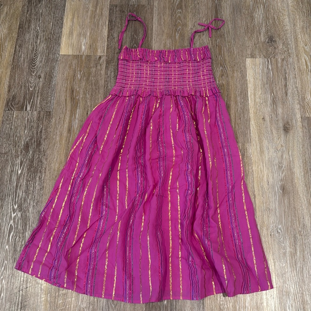 Crewcuts Pink Metallic-Striped Sundress
